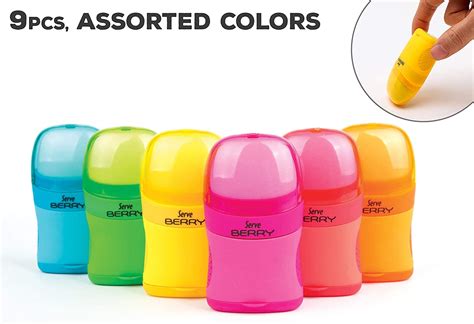 Serve Berry Eraser Sharpener Combo 9 Piece Assorted Colors Walmart