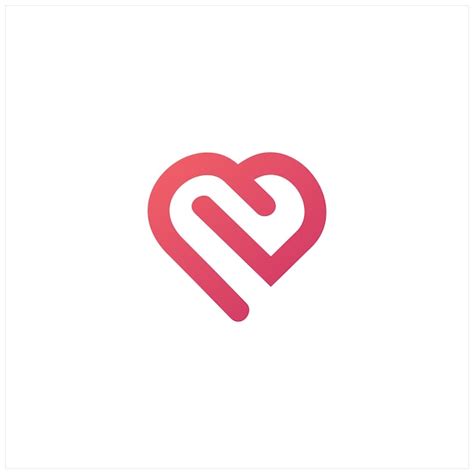 Simbol vektor jantung hari valentine pita logotipo diseño del icono del