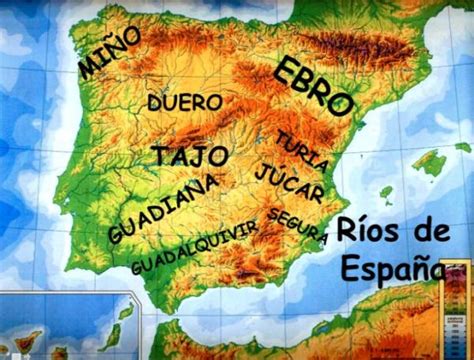 Principales R Os De Espa A Y Sus Afluentes Con Mapa