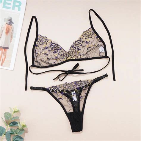 Women Underwear Lingerie Set Transparent Mesh Bra Brief Underwear Set Hot Sensual Lingerie Woman