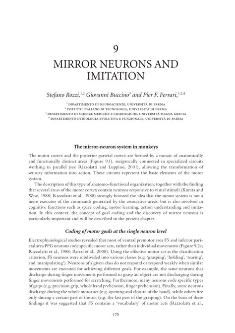 (PDF) Mirror neurons and imitation