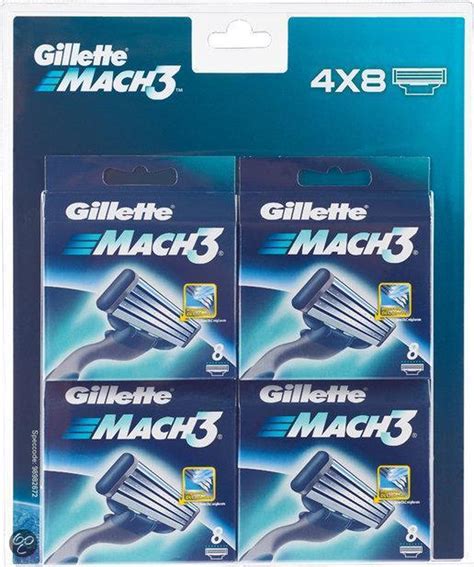 Gillette Mach 3 Blister Voordeelverpakking 4 X 8 Stuks Scheermesjes