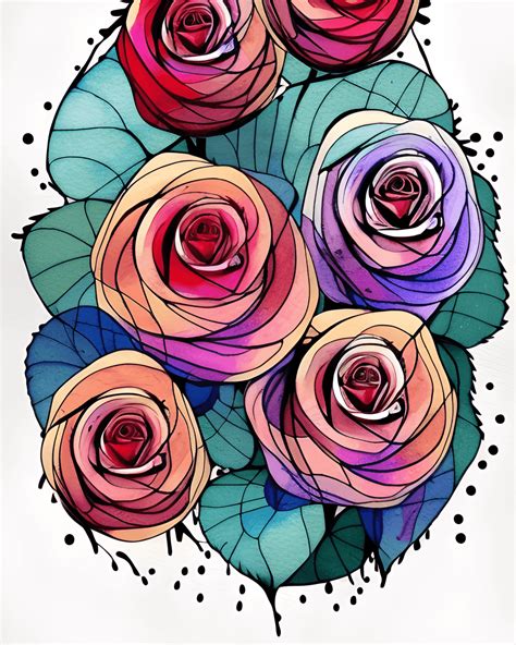 Abstract Roses Art · Creative Fabrica