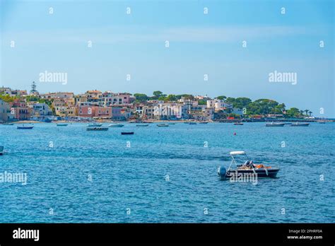 Seaside View Of Porto D Ischia Town Viewed From A Bridge To The