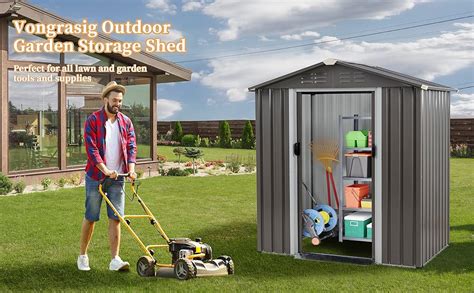 Amazon Vongrasig 5 X 3 FT Outdoor Storage Shed Metal Shed Small