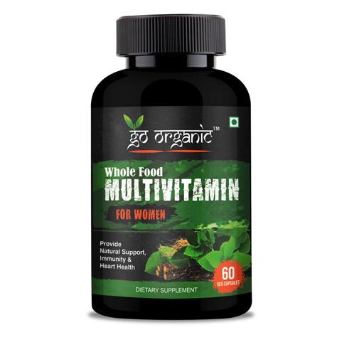 Go Organic Organic Whole Food Multivitamin for Women - Natural Vitamins, Minerals, Raw Organic ...