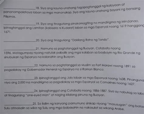 B Panuto Tukuyin Ang Nilalarawan Sa Bawat Bilang Piliin Ang Sagot Sa