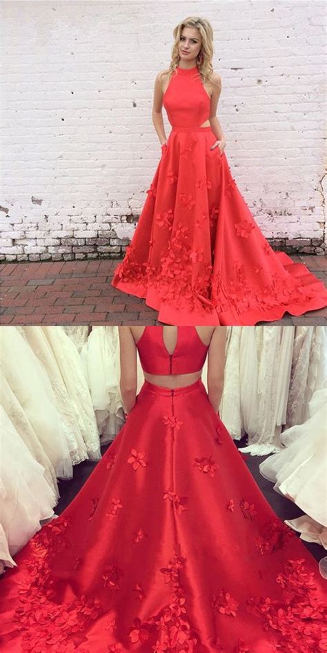 Gorgeous A Line Red Long Prom Dress With Train Prom Dress With Train