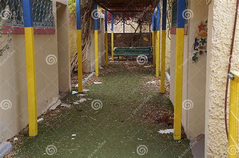 The Yard Of Abandoned School Stock Image Image Of Leaf Playground