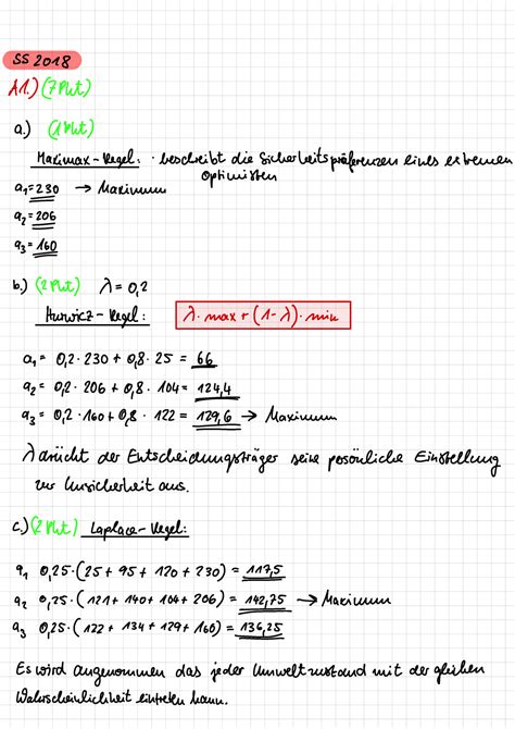 Klausur L Sungen Ss Ss A C Pkt A Bht Maximal Regel