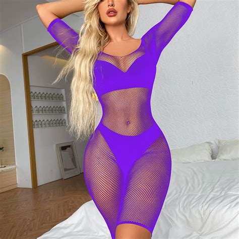 Lilgiuy Plus Size Lingerie For Women S Charming Solid Color Mesh Cloth