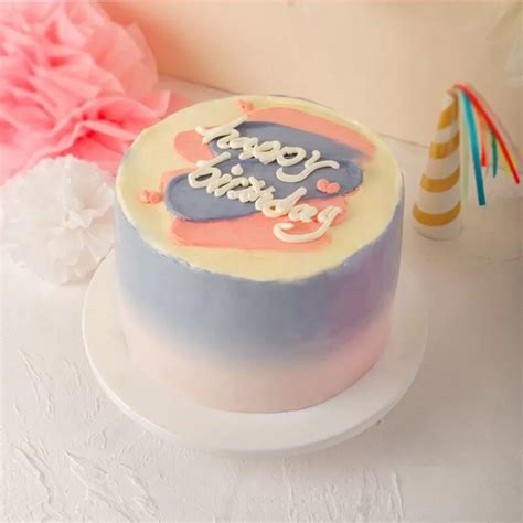 Korean Buttercream Cake - Purple & Pink