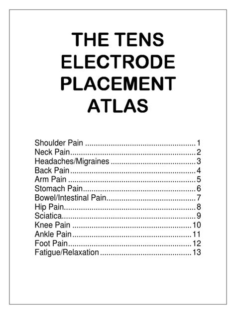 The Tens Electrode Placement Atlas Pdf Headache Migraine