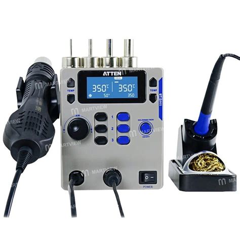Atten ST 8865 2 In 1 Adjustable Temp Digital Display Hot Air Gun Soldering Iron Rework Station