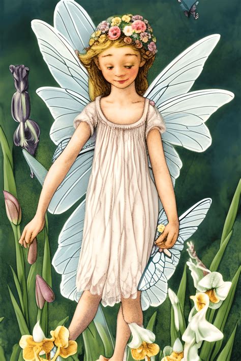 In The Style Of Cicely Mary Barkers Flower Fairies Digital Graphic