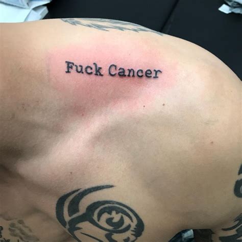 Fuck Cancer Writing Tattoo