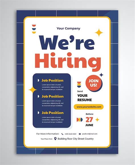 Hiring Flyer Template PSD in 2024 | Flyer template, Flyer design ...