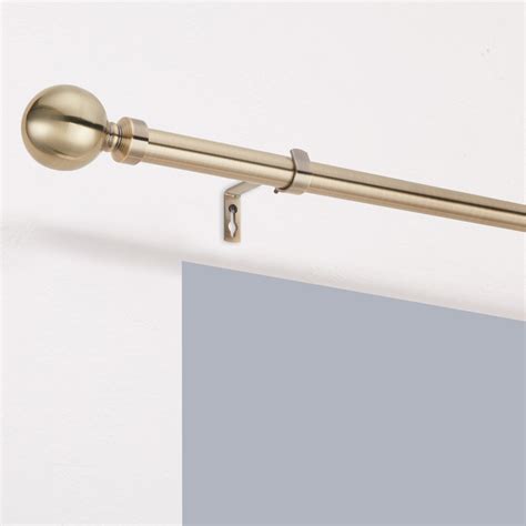 Antique Brass Eyelet Extendable Curtain Pole With Ball Finial