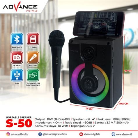 Jual ADVANCE Speaker Aktiv Portable S50 Shopee Indonesia