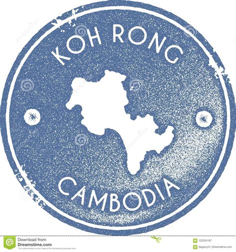 Koh Rong Map Vintage Stamp Stock Vector Illustration Of Rough Camb