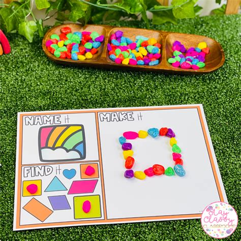 2d Shape Rainbow Mats Stay Classy Classrooms