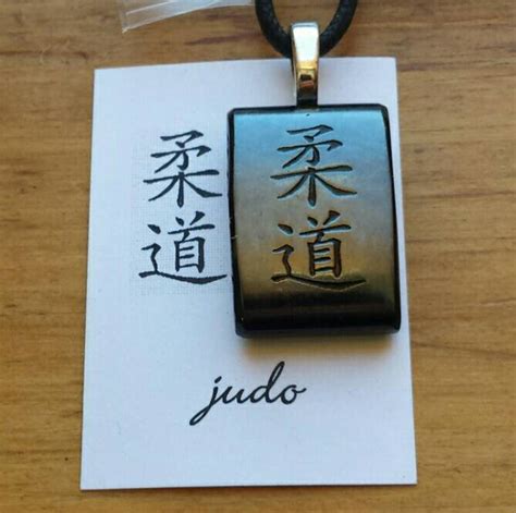 Judo Chinese Character Fused Glass Necklace Chinese Necklaces