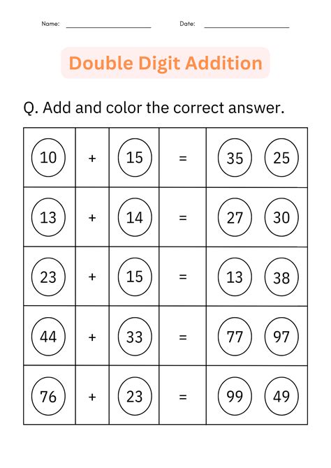 Double Digit Addition With Regrouping Worksheets 2 Digit Addition For