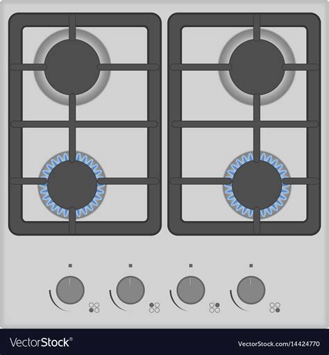 Gas stove isolated on white background top view Vector Image