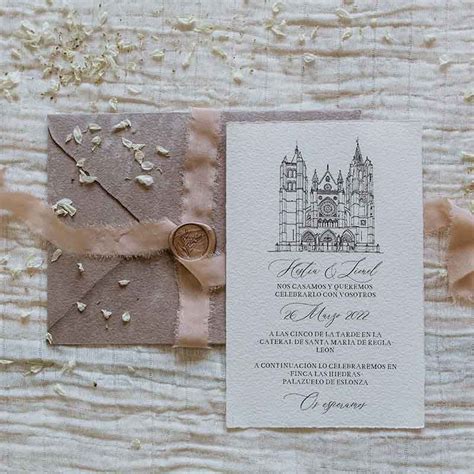 Invitación de boda artesanal Hestia BLUE BOHO