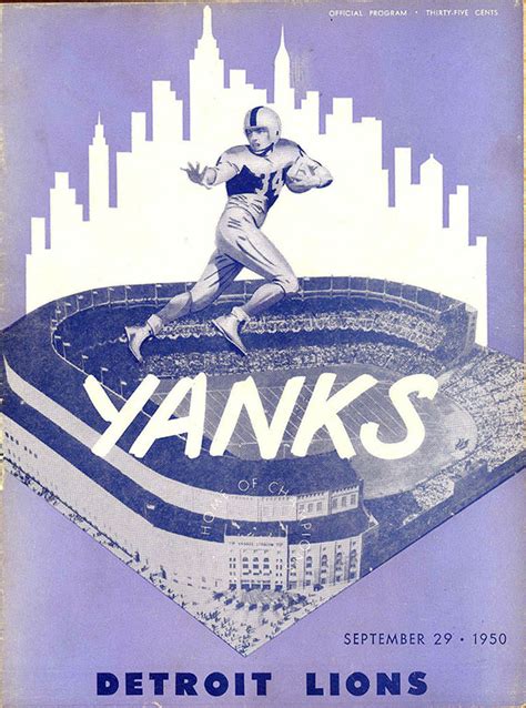 NFL Program: New York Yanks vs. Detroit Lions (September 29, 1950 ...