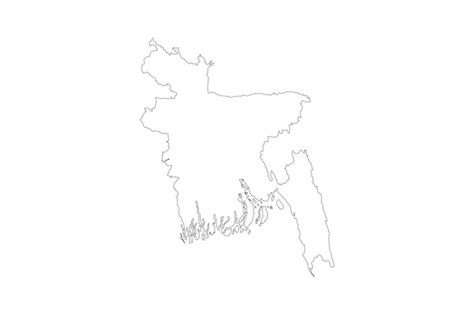 Premium Vector | Bangladesh map line art