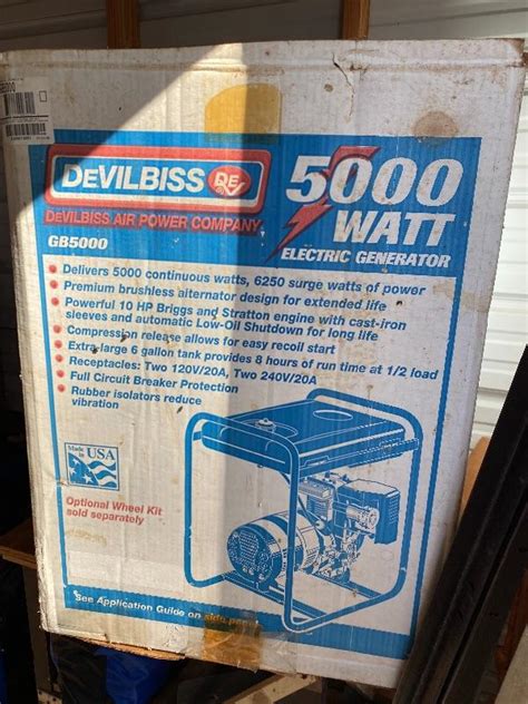 Watt Electric Generator Devilbiss Estatesales Org