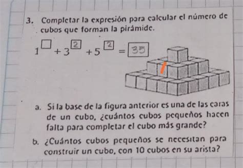 Completar La Expresi N Para Calcular El N Mero De Cubos Que Forman