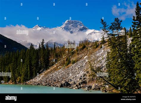 Scenic Gap Lake Alberta Canada In Springtime Stock Photo Alamy