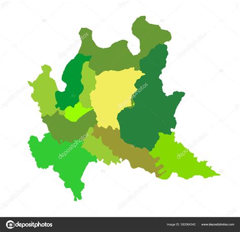 Lombardy Lombardia Italy Vector Map Illustration Isolated White