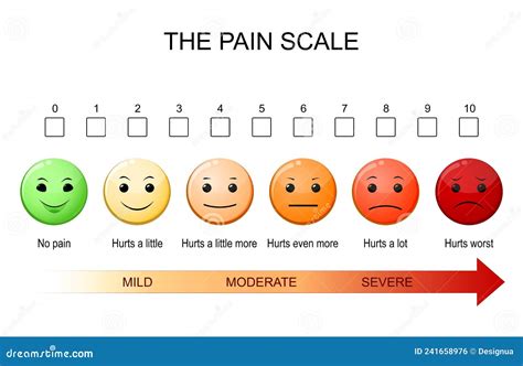 Pain Scale Diagram Measures A Patient`s Pain Stock Vector