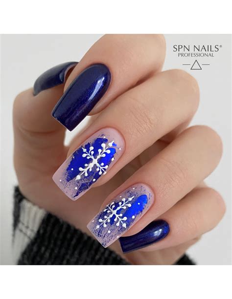 Granatowy Lakier Hybrydowy Z Brokatem Illusion Spn Nails