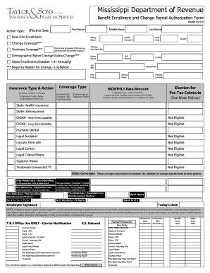 Fillable Online Benefits Enrollment Change Form Fax Email Print Pdffiller