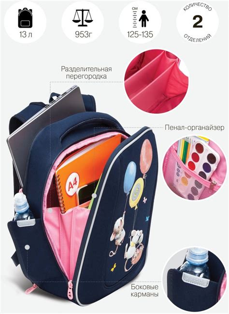 Купить Рюкзак школьный RAf-392-3/3 синий в магазине рюкзаков ONLYO.RU