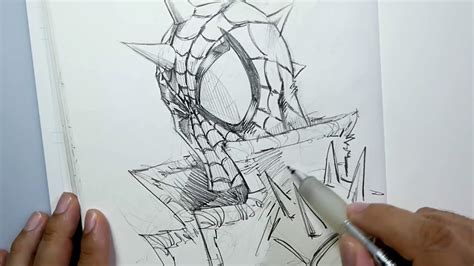 How To Draw Spider Punk Sketch Real Time Como Dibujar A Spider Punk