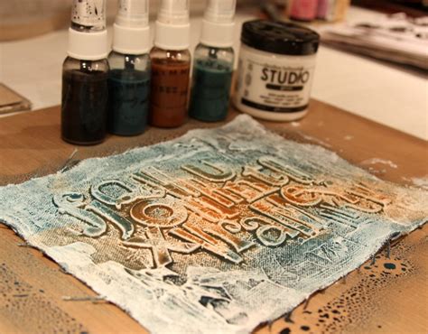 Mixed Media Tutorials Gesso Canvas Chipboard And Shimmerz