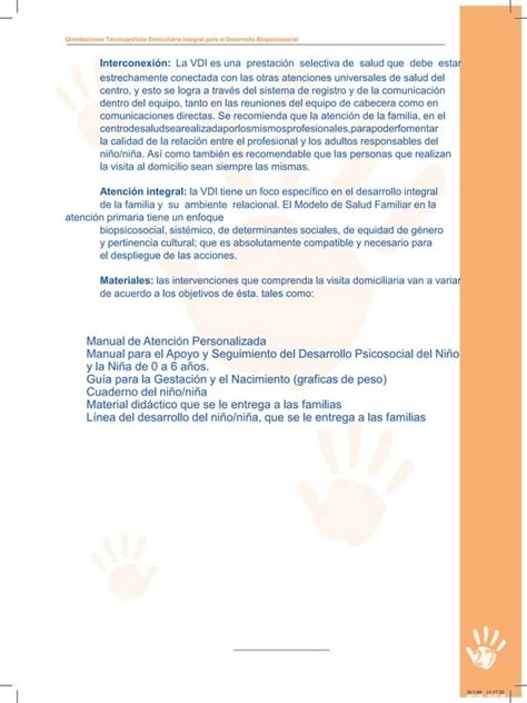 Orientaciones T Cnicas De Visita Domiciliaria Pdf Descarga Gratuita