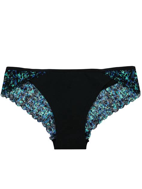 La Senza BLACK Lace Trim Bikini Knickers Size S