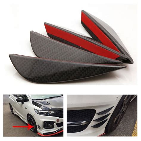 Buy Pcs Set Universal Fit Front Bumper Lip Splitter Fins Body Spoiler