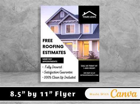 Free Roofing Estimates Flyer Customizable Digital Download Canva