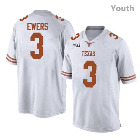 Youth 3 Quinn Ewers White Texas Jersey