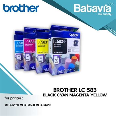 Jual Tinta Lc 583 Bk C M Y Original For Mfc J3520 Mfc J3720 Di