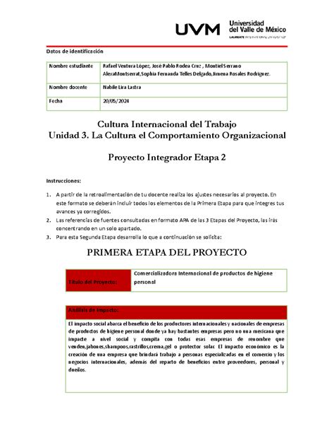 A 16 Apunte Datos de identificación Cultura Internacional del