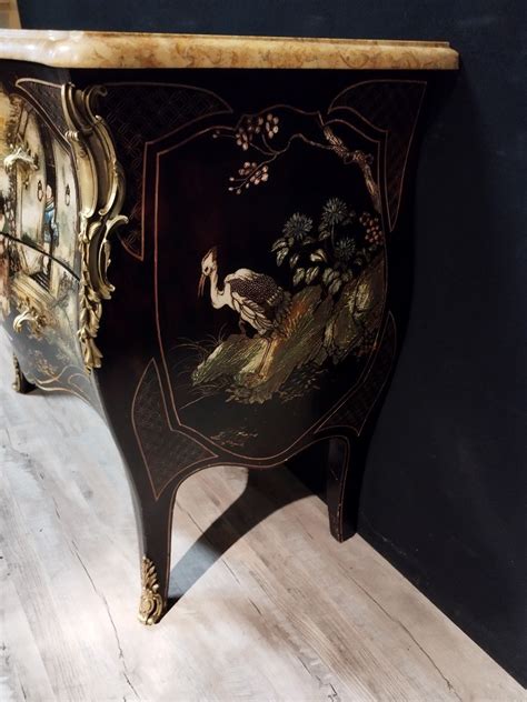 Proantic Commode Style Louis XV En Laque De Chine Coromandel