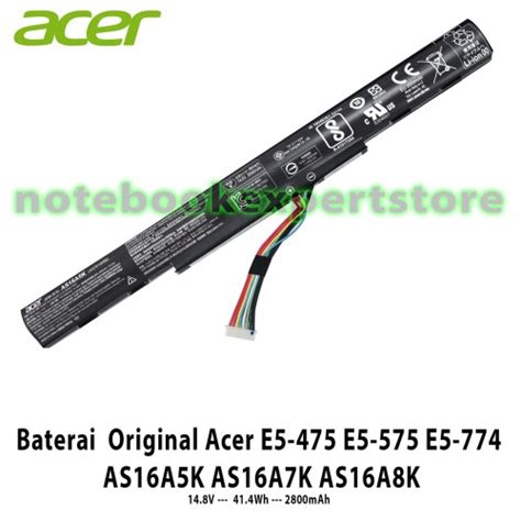 Jual Baterai Original Acer E5 475 E5 575 E5 774 As16a5k As16a7k As16a8k